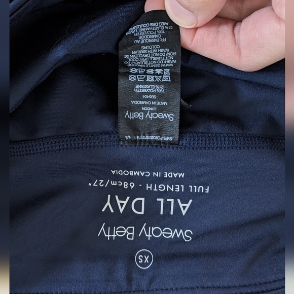 Sweaty Betty All Day Full Length High Rise Navy Blue Size XS - Picture 10 of 15